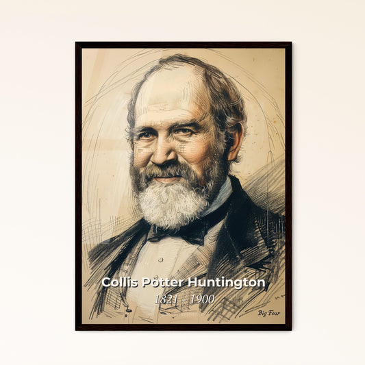 Captivating Portrait of Collis Potter Huntington: A Tribute to the Visionary behind America's Transcontinental Railroad