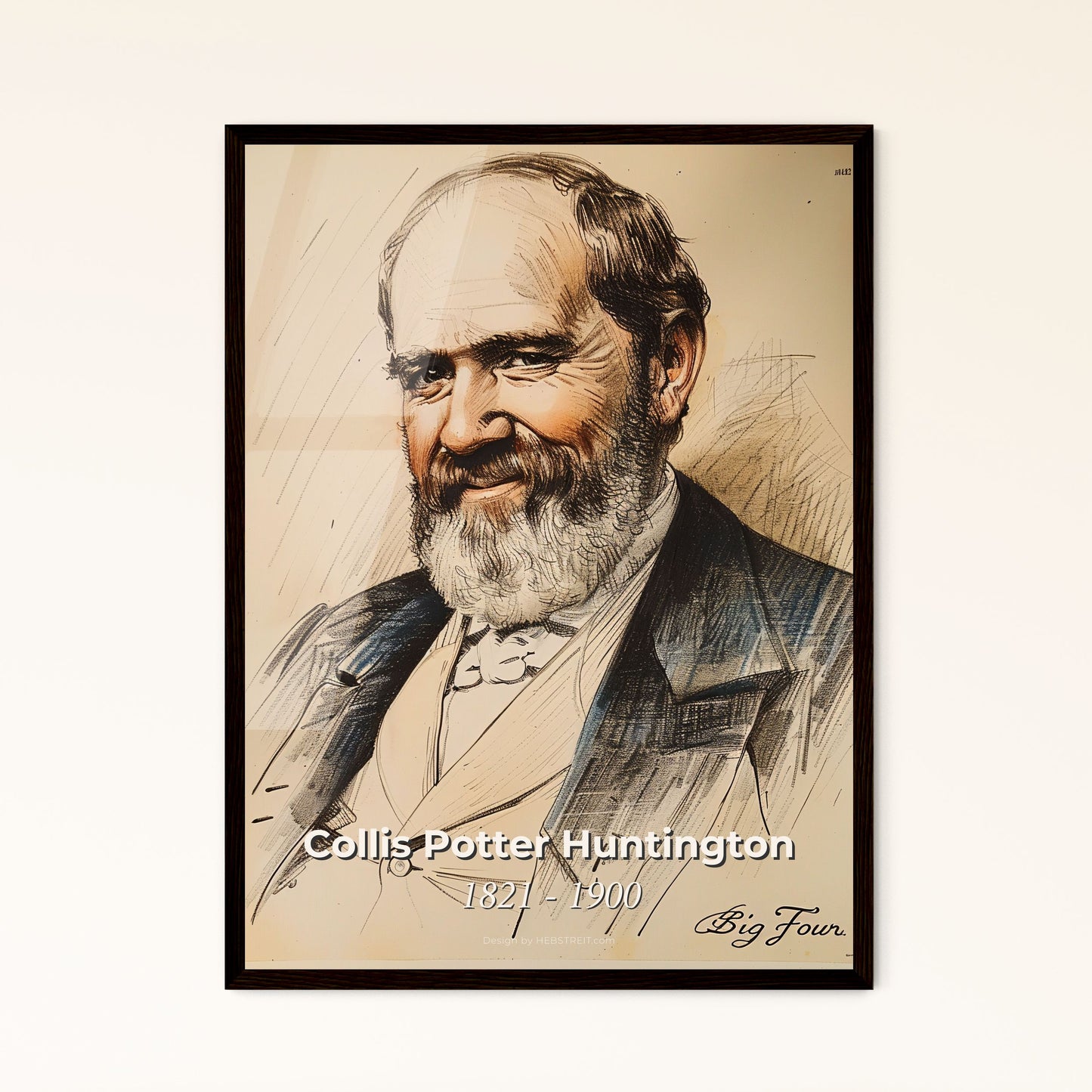 Elegant Portrait of Collis Potter Huntington Framed Print