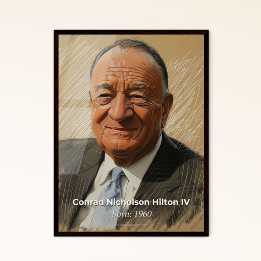 Conrad Hilton IV: A Striking Portrait of Legacy in Contemporary Art - Unique Print for Gift or Home Decor Elegance