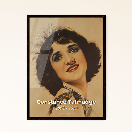 Elegant Constance Talmadge: A Luminous Tribute to the Iconic Flapper in Dynamic Contemporary Art - Perfect for Any Home Decor!