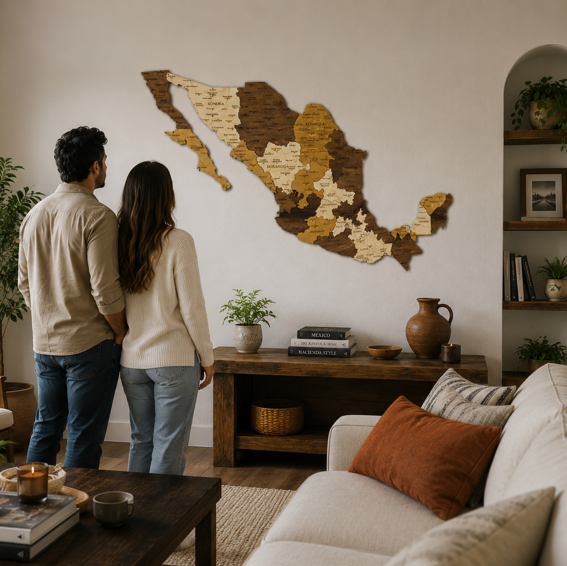 Wooden Mexico Wall Map – Stylish Handmade Decor for Home or Business