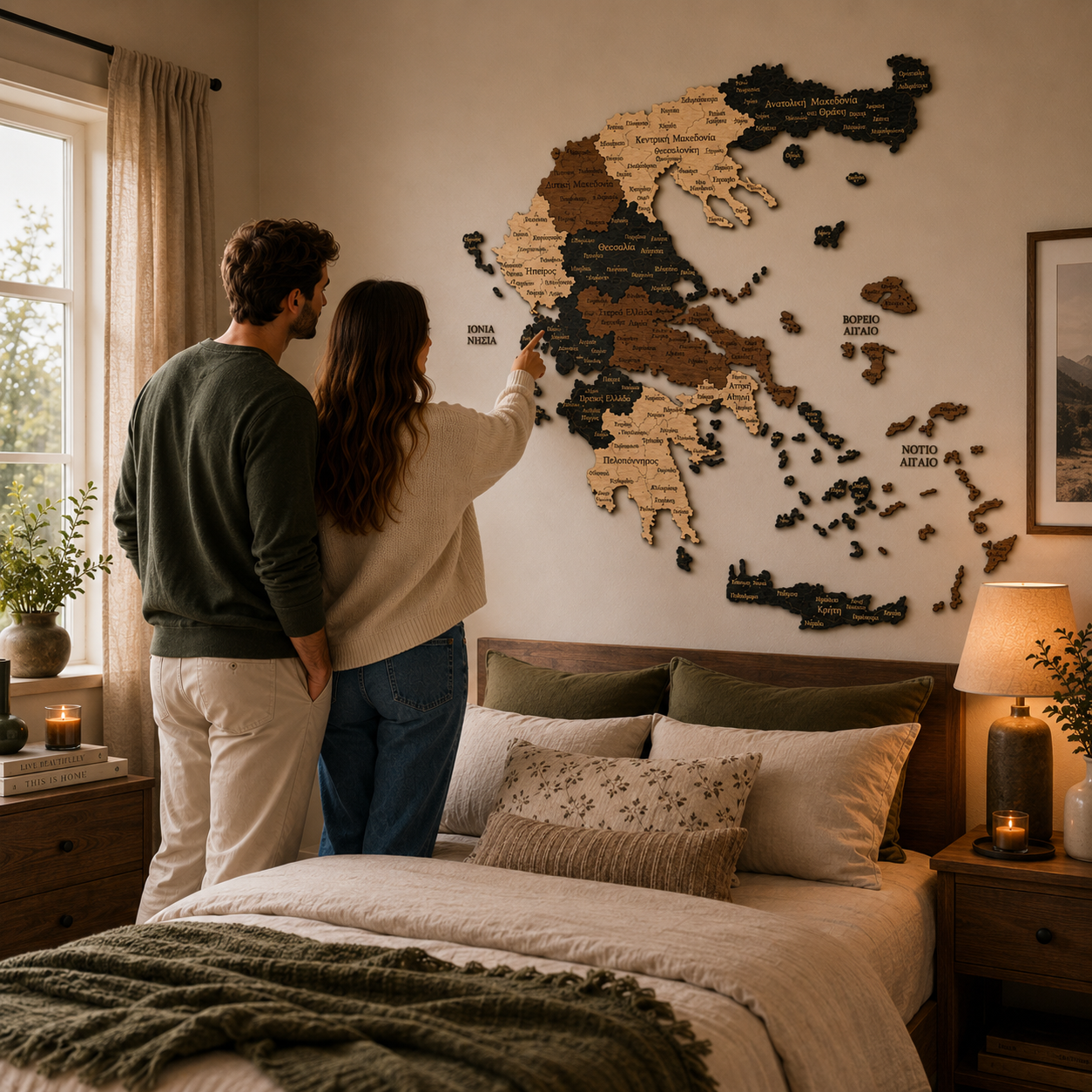 Rustic Wood Map of Greece – Artistic Wall Art for Travelers & Collectors”