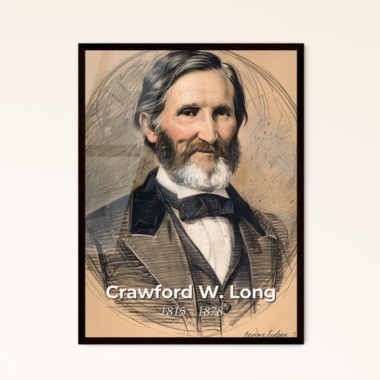 Ether's Pioneer: Elegantly Crafted Portrait of Crawford W. Long, 1815-1878 - A Contemporary Tribute to Anesthesia Innovation