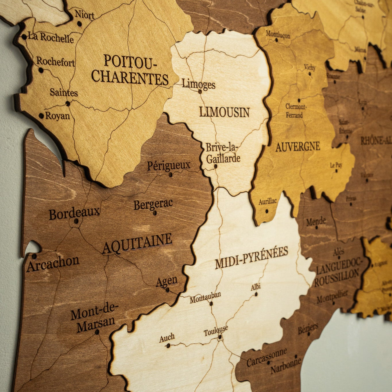 Luxury Wooden France Map – Handmade Wall Decor & Gift Idea