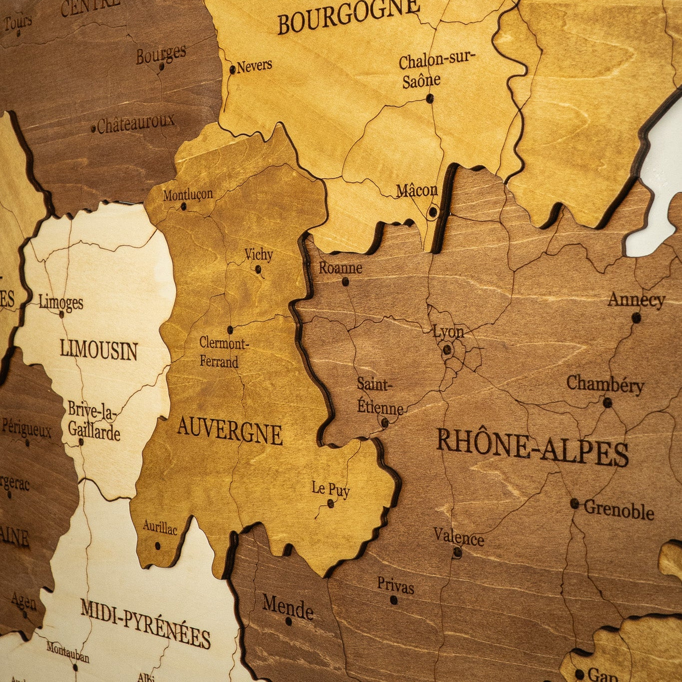 Luxury Wooden France Map – Handmade Wall Decor & Gift Idea