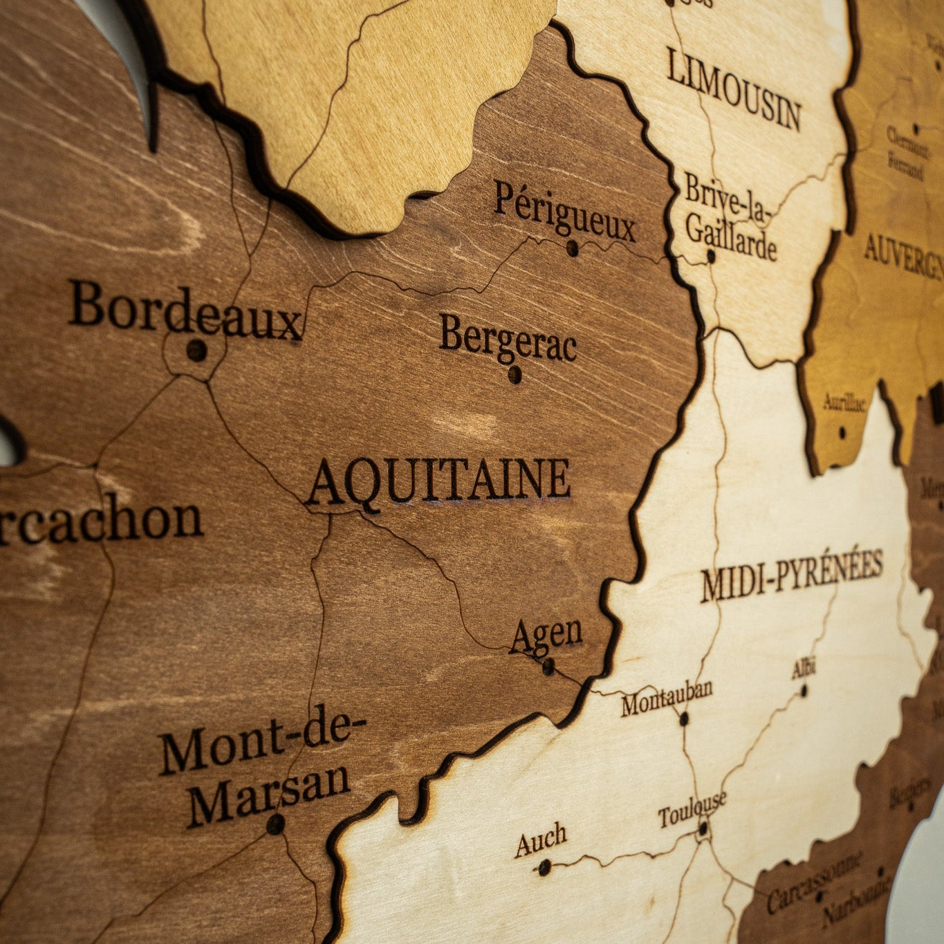 Luxury Wooden France Map – Handmade Wall Decor & Gift Idea