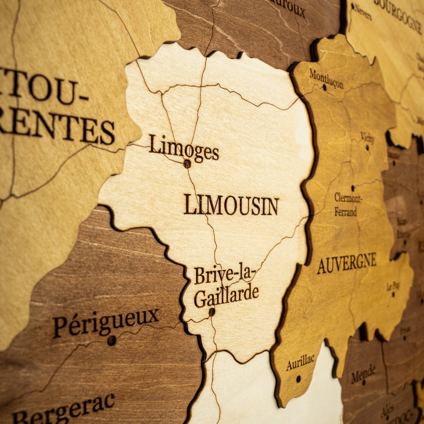Luxury Wooden France Map – Handmade Wall Decor & Gift Idea