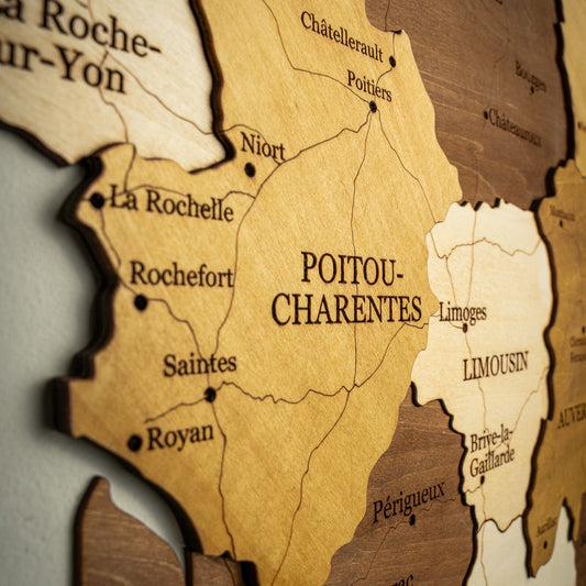 Luxury Wooden France Map – Handmade Wall Decor & Gift Idea