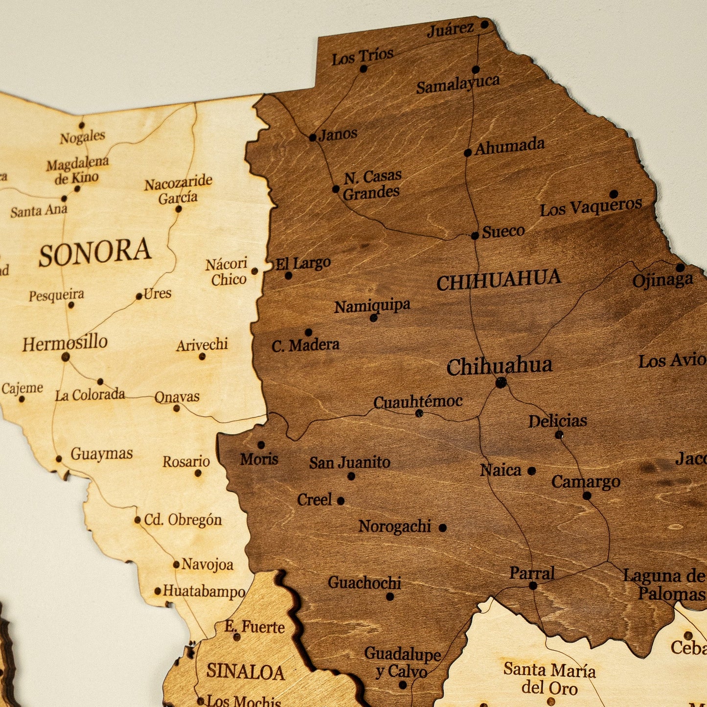 Wooden Mexico Wall Map – Stylish Handmade Decor for Home or Business