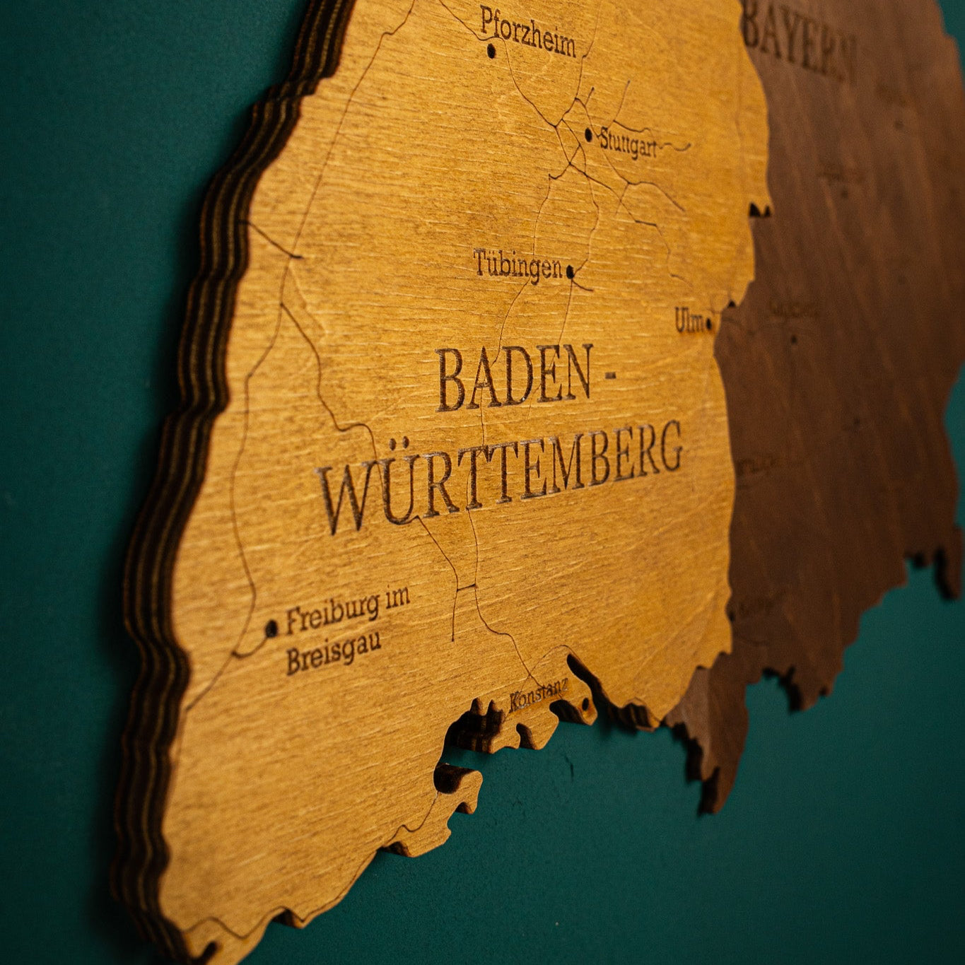 3D Germany Wooden Wall Map – Elegant Wall Art with City Names