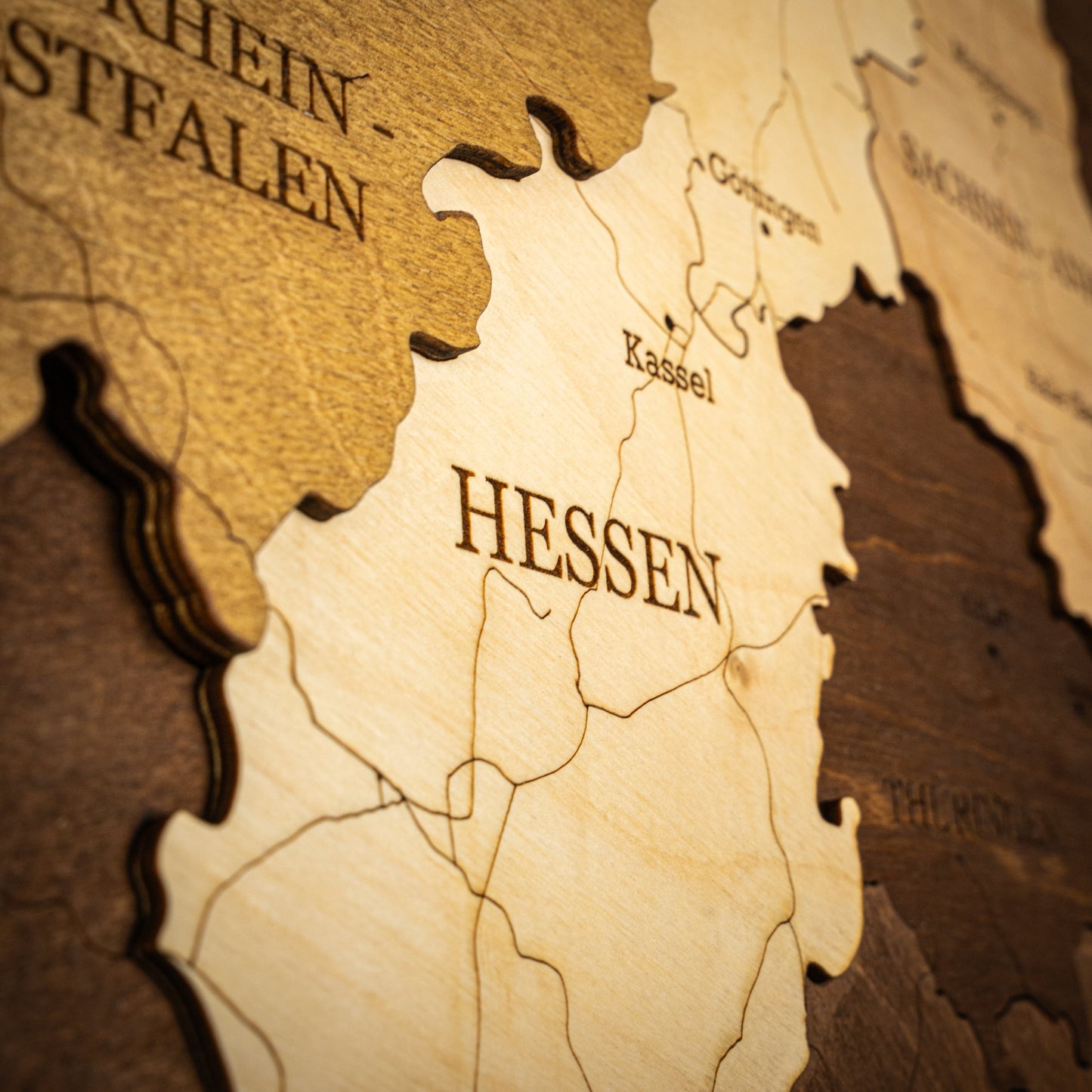 3D Germany Wooden Wall Map – Elegant Wall Art with City Names