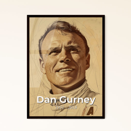 Dynamic Tribute to Dan Gurney (1931-2018): Masterful Contemporary Art Print Celebrating Racing Legend's Life & Spirit