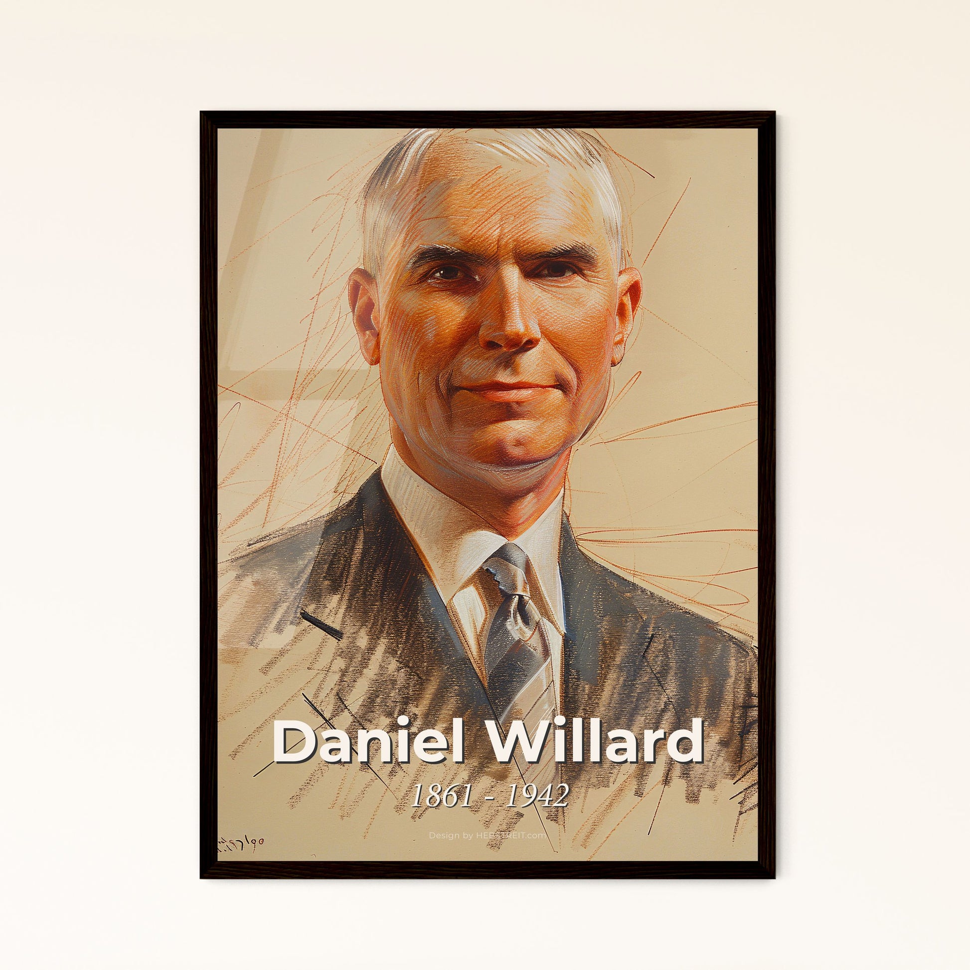Striking Contemporary Portrait of Daniel Willard Framed Print