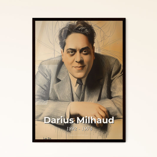 Dynamic Portrait of Darius Milhaud: A Vibrant Tribute to the French Composer, Perfect for Unique Home Decor and Gifts