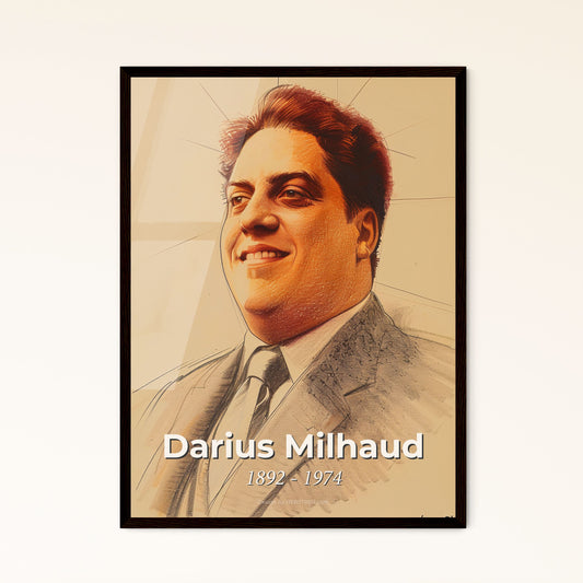 Darius Milhaud: A Vibrant Tribute to the French Composer – Contemporary Art Print with Dynamic Lines and Unique Perspective