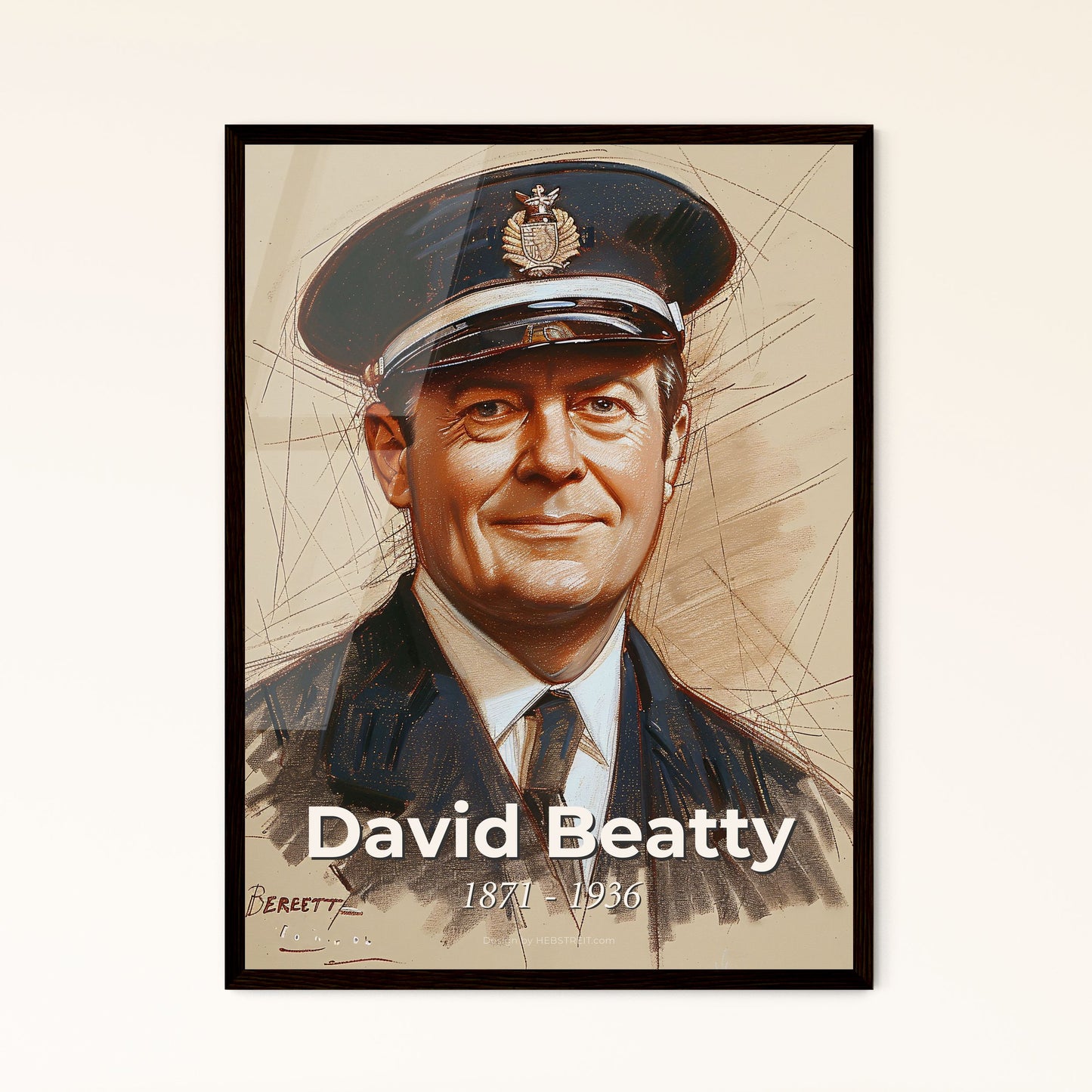 Elegant Portrait of Admiral David Beatty Framed Print