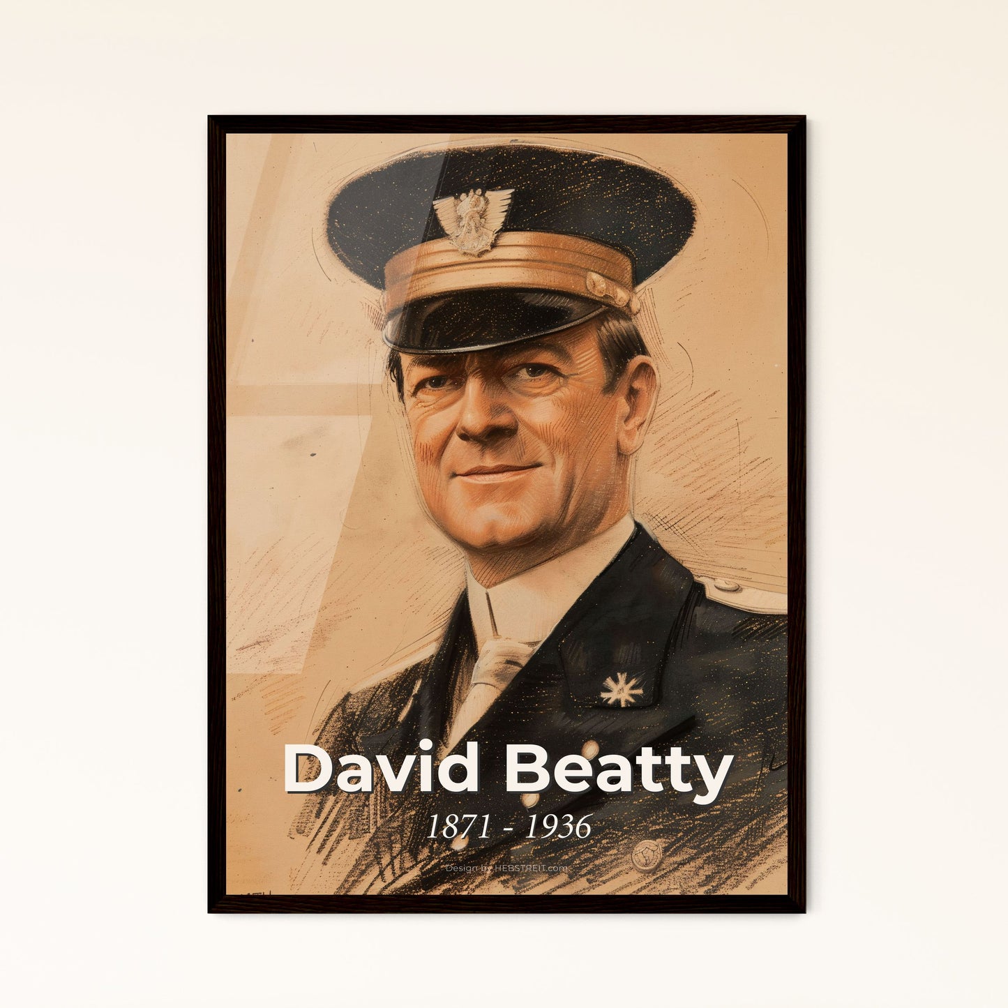 David Beatty: Commanding Grace – Captivating Portrait of the British Admiral in Contemporary Art - A Unique Home Decor Print