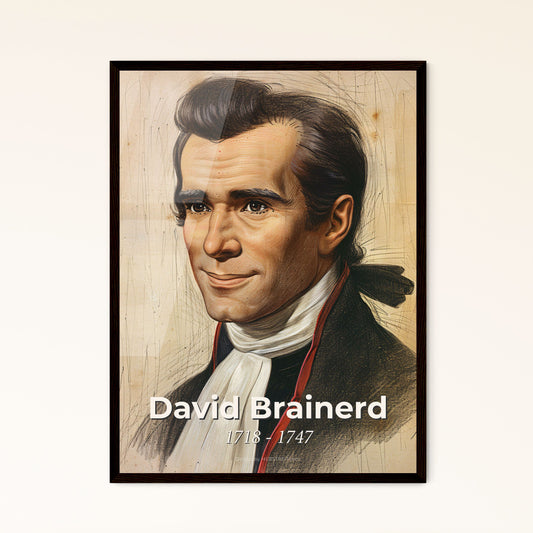 Elegant Portrait of David Brainerd: A Tribute to the Sacrificial Missionary, Stunningly Rendered on Beige with Dynamic Hues