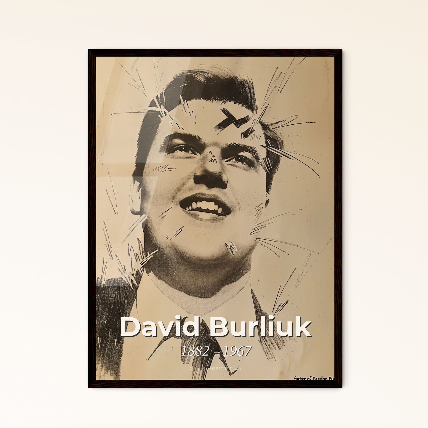 David Burliuk: Dynamic Futurist Portrait - Captivating Contemporary Art Print, Ideal for Gift or Sophisticated Home Décor