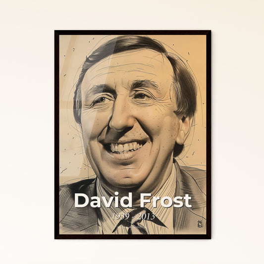 Captivating Portrait of David Frost: Iconic British Host in Contemporary Art Style - Perfect for Home Décor & Gifting