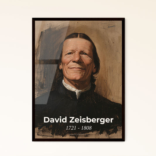 Vibrant Portrait of David Zeisberger: Moravian Missionary to Native Americans - Exquisite Contemporary Art Print for Home Decor