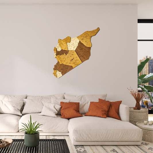 Wooden Map of Syria – Unique Wall Art for Home & Office