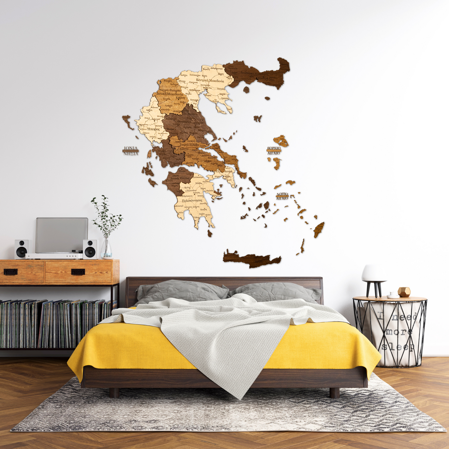 Rustic Wood Map of Greece – Artistic Wall Art for Travelers & Collectors”