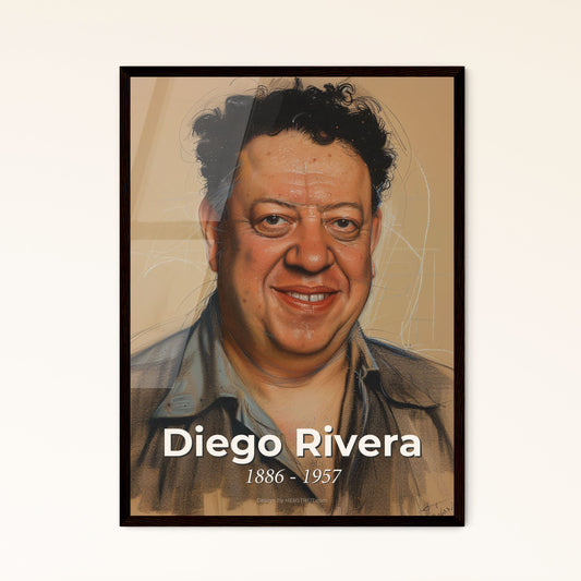 Dynamic Diego Rivera Portrait: Contemporary Art Print in Vivid Hues - Perfect Gift for Home Decor & Art Enthusiasts