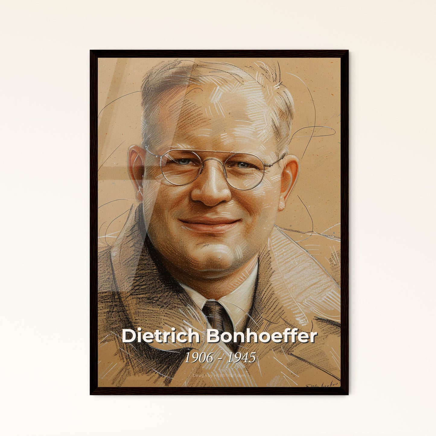 Radiant Portrait of Dietrich Bonhoeffer Framed Print