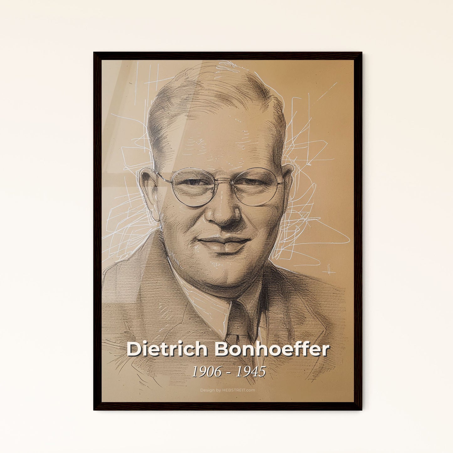 Radiant Portrait of Dietrich Bonhoeffer Framed Print