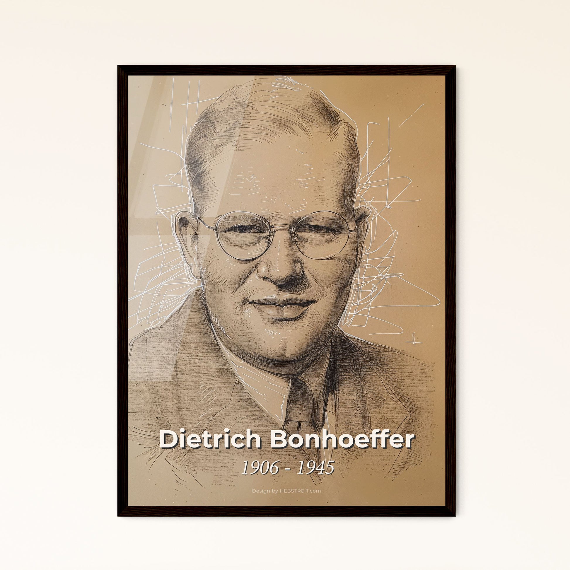 Radiant Portrait of Dietrich Bonhoeffer Framed Print