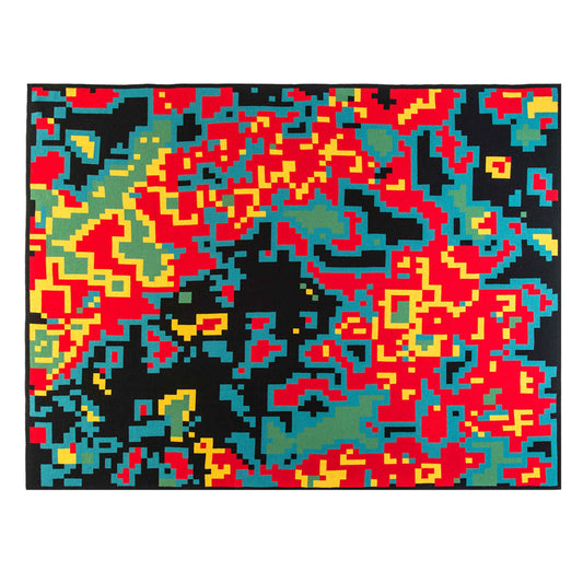 DIGITAL SUNRISE | THROW BLANKET | 185x140 cm | Merino Wool & Silk | Cristian Zuzunaga