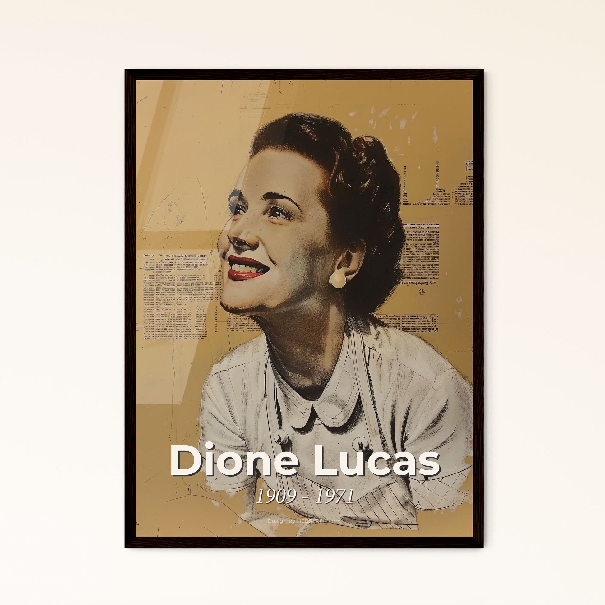 Dione Lucas: Pioneering Female Chef - A Vibrant Portrait Capturing Her Legacy in French Cuisine, Perfect for Home Decor