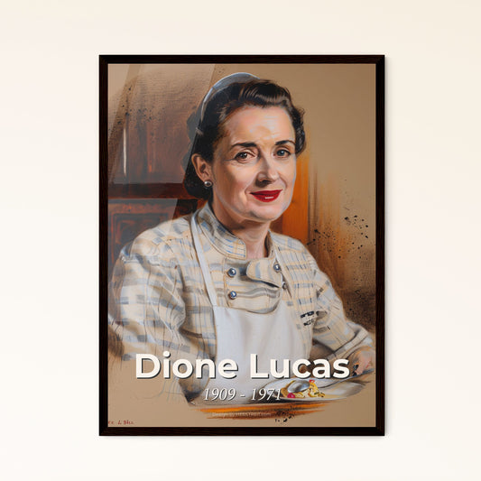 Dione Lucas: Pioneer of French Cuisine - Elegant Contemporary Portrait in Vibrant Hues, Perfect for Home Decor & Gifts