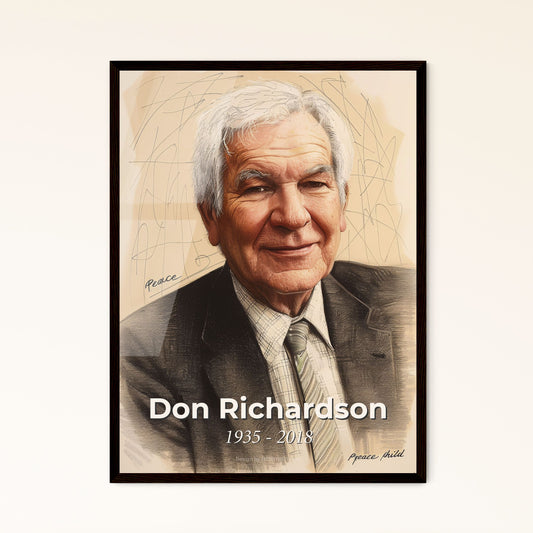 Don Richardson: A Vibrant Tribute to an Inspirational Missionary - Contemporary Portrait Art on Linen, Perfect for Home Decor