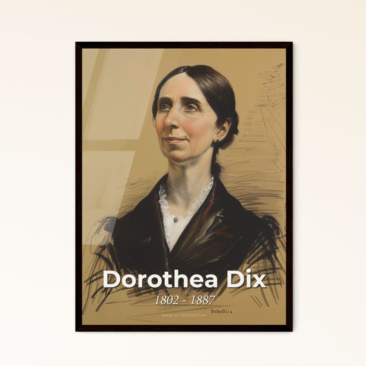 Radiant Portrait of Dorothea Dix: Champion of Mental Health Reform - A Contemporary Art Print for Inspired Home Decor