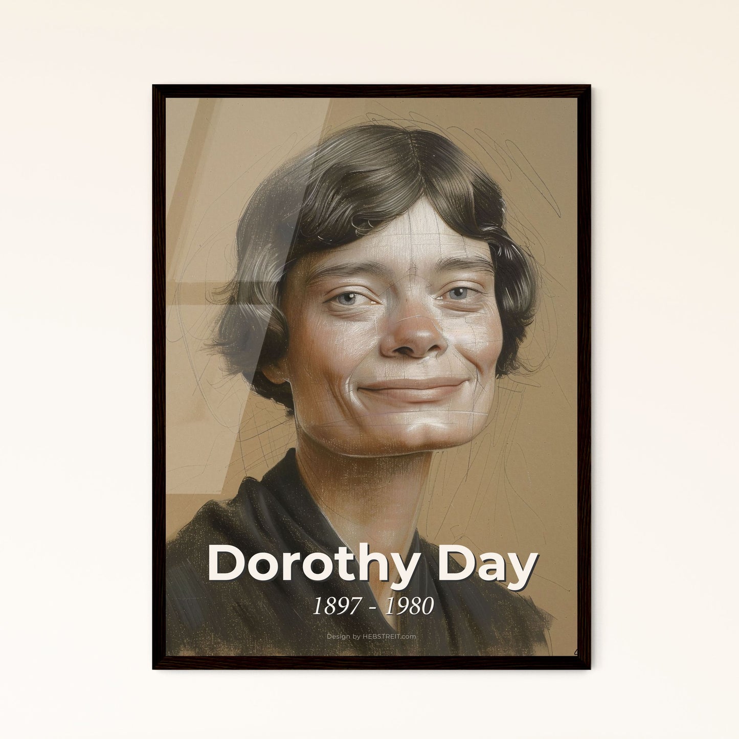 Inspiring Portrait of Dorothy Day: Iconic Social Activist & Co-Founder of the Catholic Worker Movement - Vibrant Contemporary Art Print