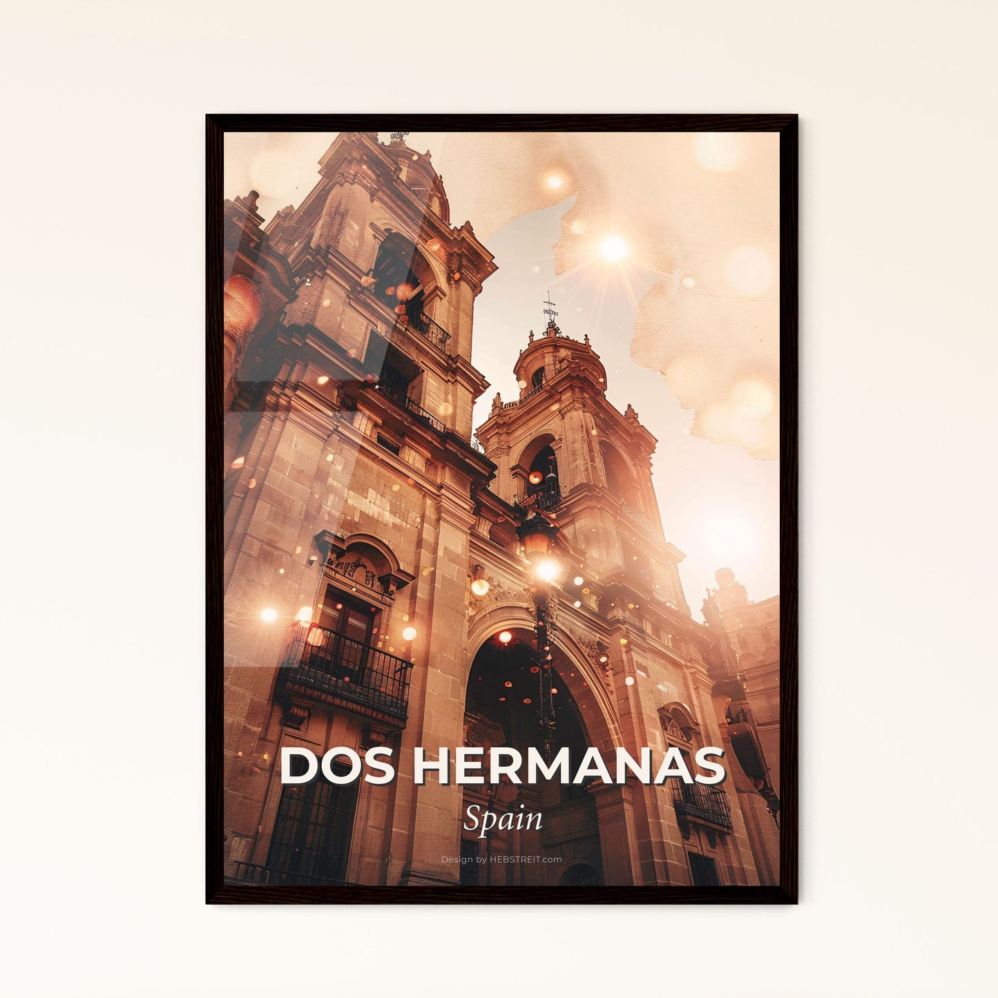 Dos Hermanas City Skyline Double Exposure Poster Photo Collage