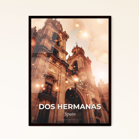 Dos Hermanas City Skyline Double Exposure Poster Photo Collage