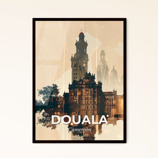 Douala City Lights Skyline Canvas Art Photo Collage