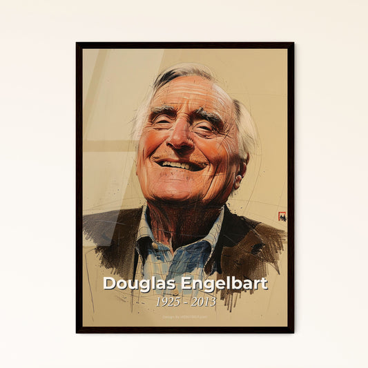 Douglas Engelbart Tribute: A Striking Contemporary Portrait Celebrating the Visionary Behind the Computer Mouse and Human-Computer Interaction