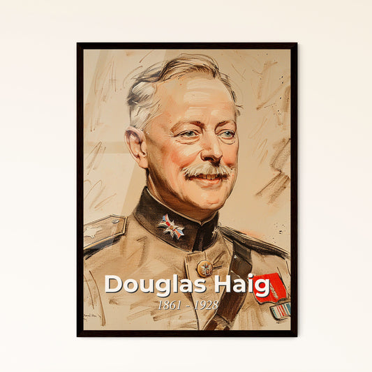 Dynamic Portrait of Douglas Haig: Captivating WWI Field Marshal Art Print in Contemporary Style – Perfect for Home Décor & Gifts