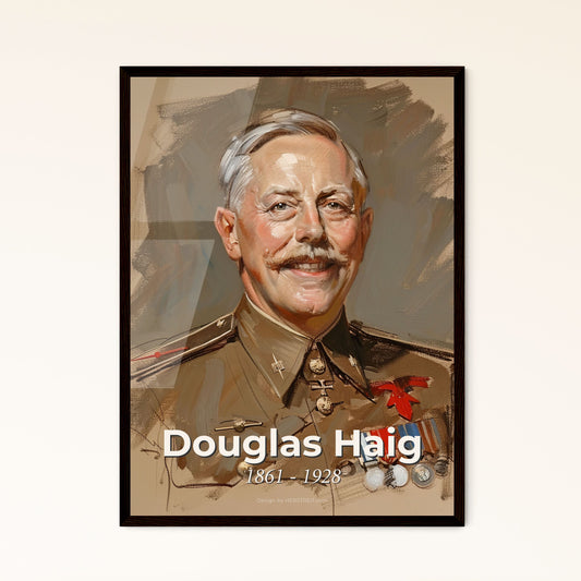 Dynamic Contemporary Portrait of Douglas Haig: British Field Marshal in Elegant Lines - Art for Home Decor & Unique Gifting