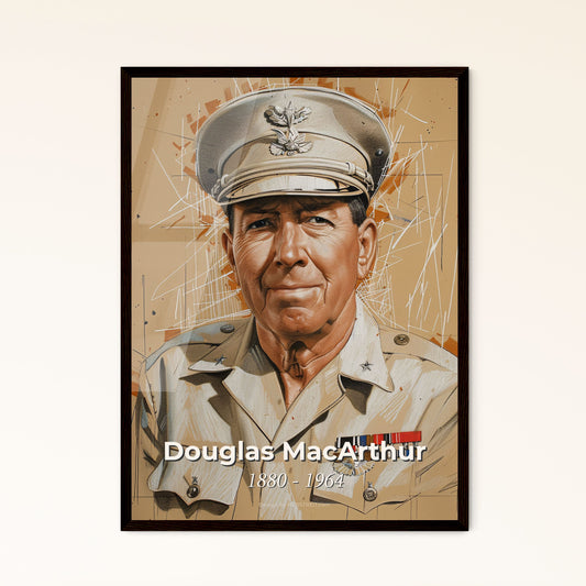 Douglas MacArthur: Iconic Portrait of an American General – Contemporary Art Print for Elegant Home Décor & Gift-Giving