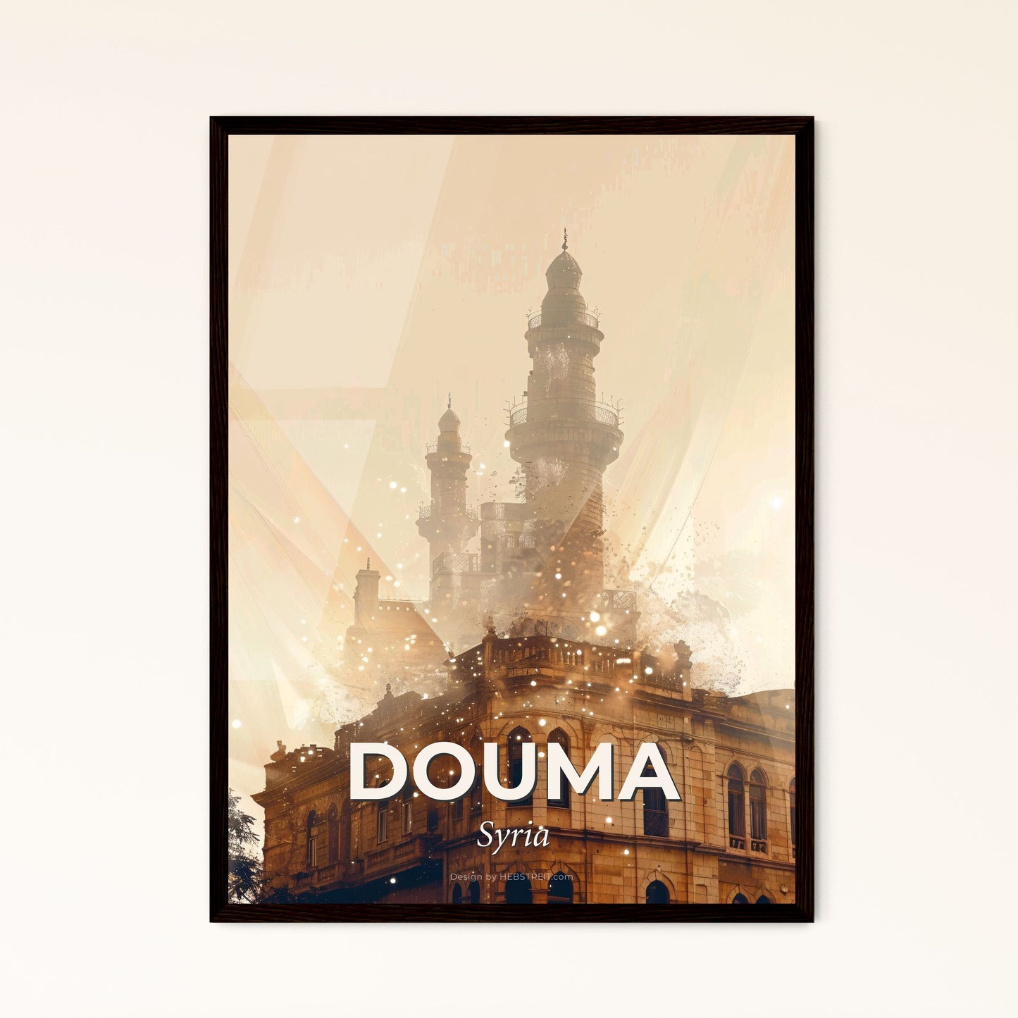 Douma Cityscape Skyline Artwork Bright Pastel Photo Collage