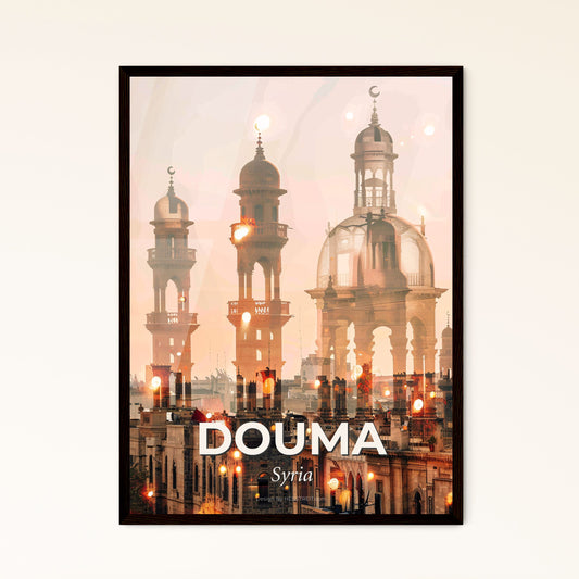 Douma City Skyline Double Exposure Art Print Decor Photo Collage