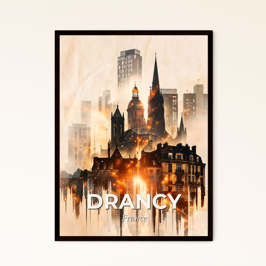 Drancy, France: Skyline Double Exposure Masterpiece Photo Collage