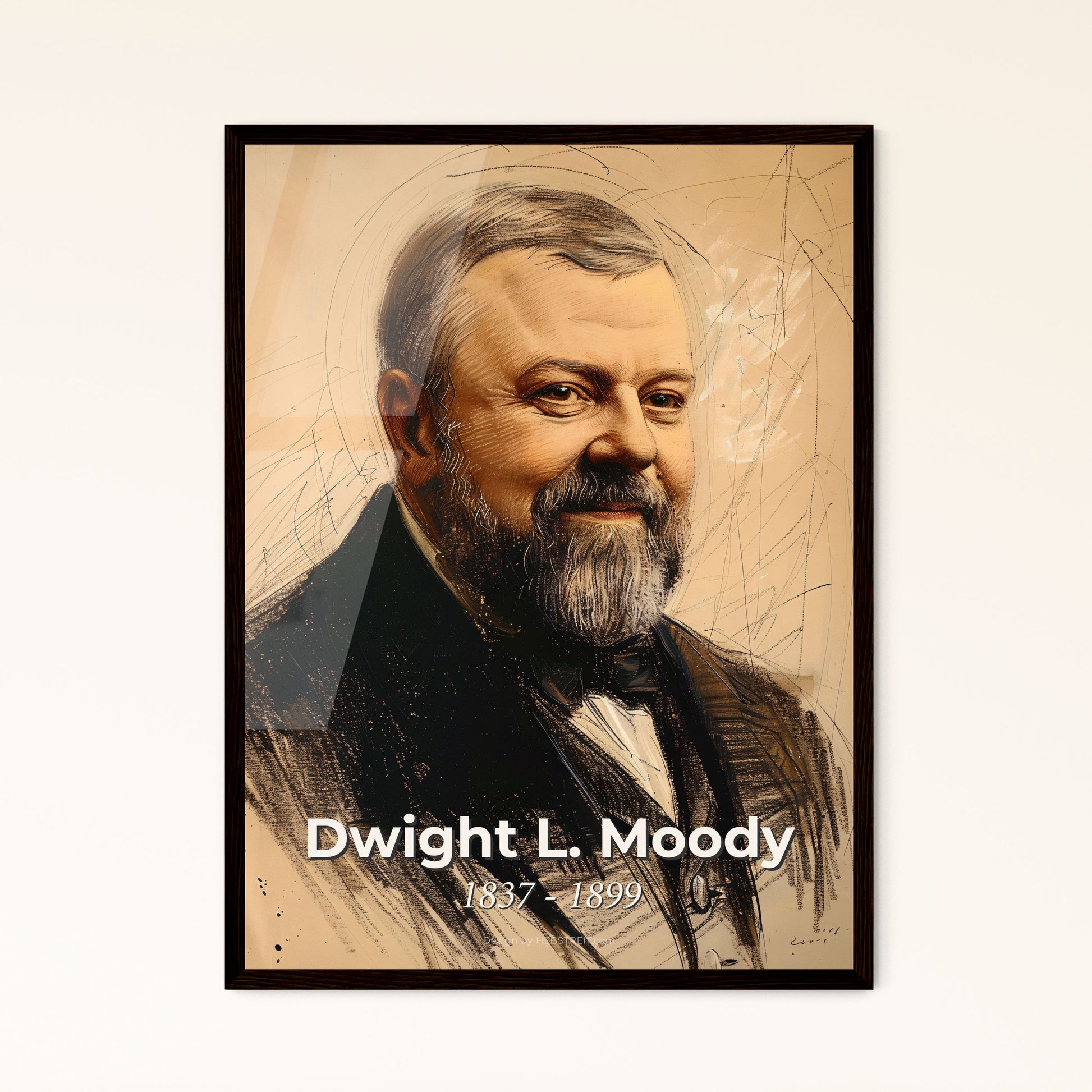 Radiant Portrait of Dwight L. Moody Framed Print