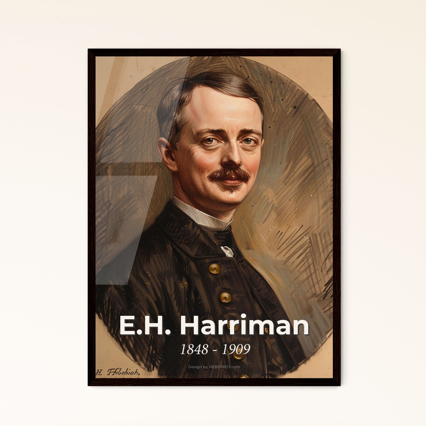 Elegant Portrait of E - Framed Art Print