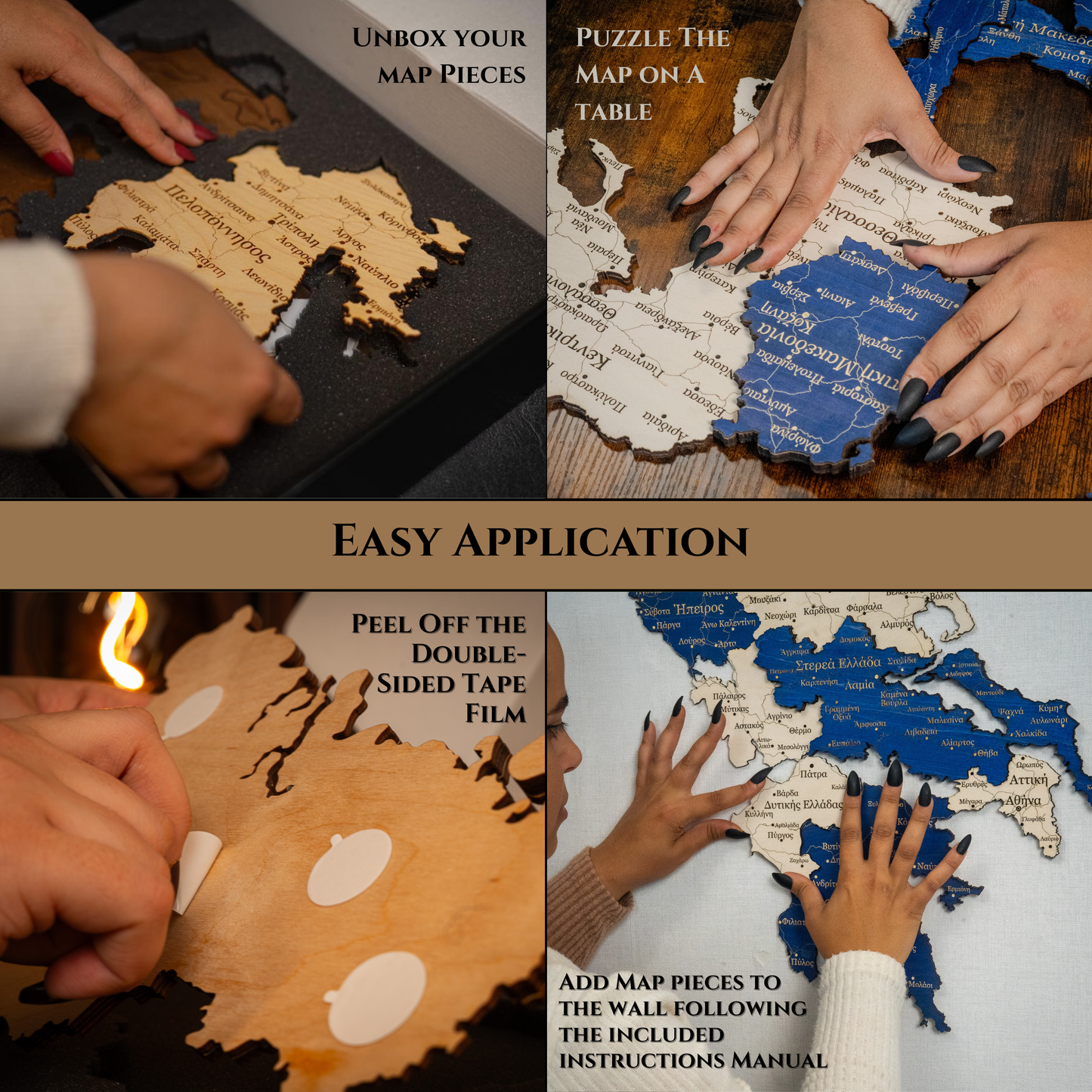 Rustic Wood Map of Greece – Artistic Wall Art for Travelers & Collectors”